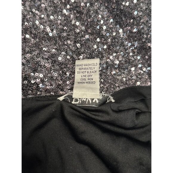 PINKY Size L Bodice Black Chiffon Sleeveless Mini Dress W/ Zipper - Picture 9 of 10